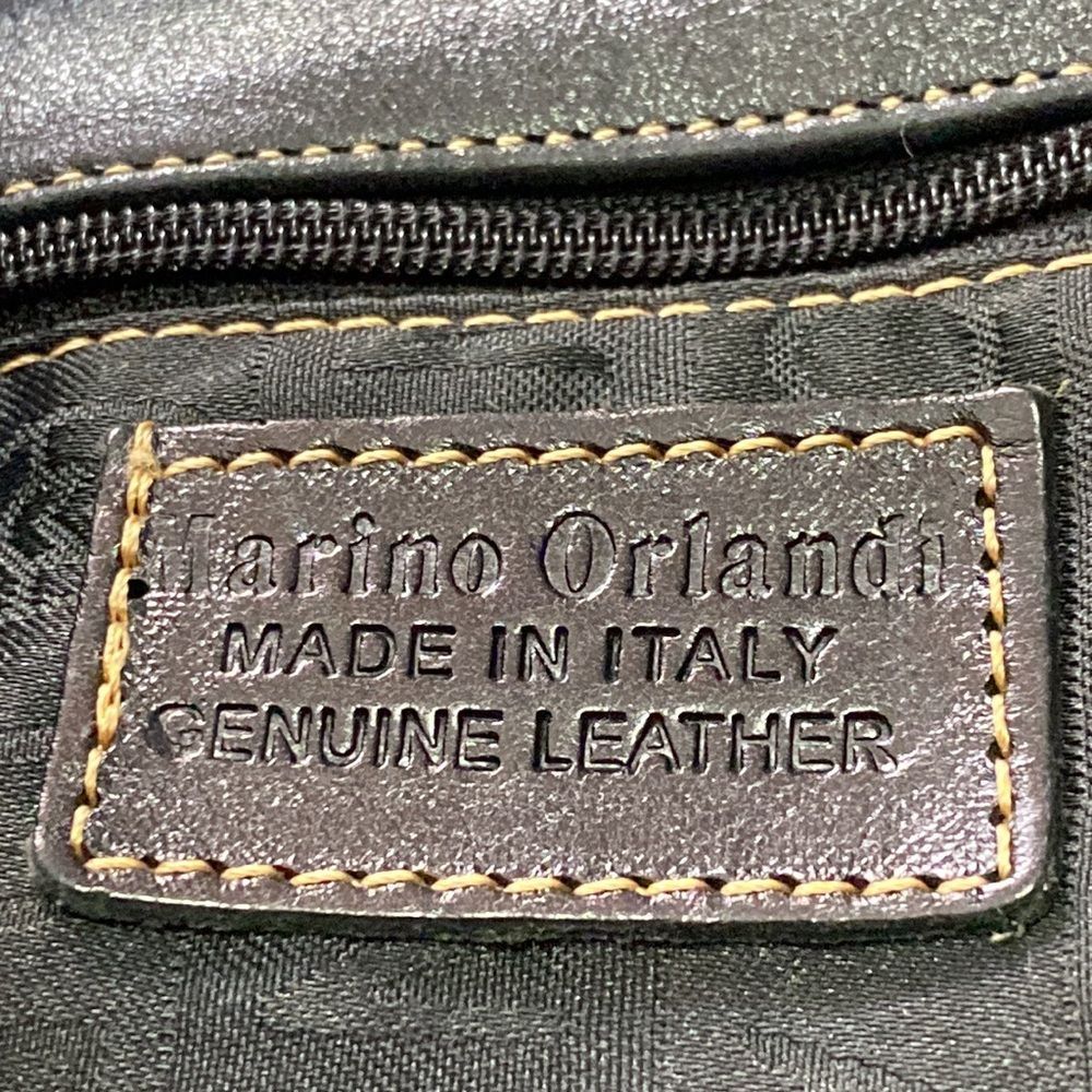 Marino Orlandi Black Soft Leather Shoulder Tote Bag Purse - Picture 6 of 16